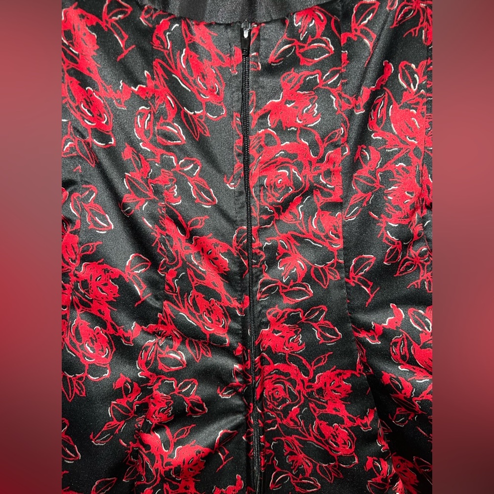 Masquerade - Strapless Red Floral Formal/Cocktail Dress  w/ Tulle Skirt - NWT - Picture 7 of 10